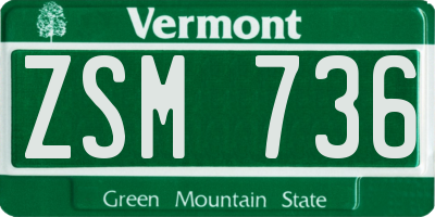 VT license plate ZSM736