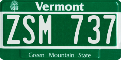 VT license plate ZSM737