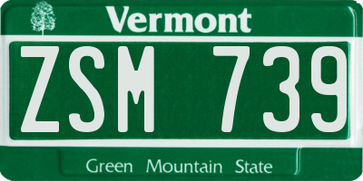 VT license plate ZSM739