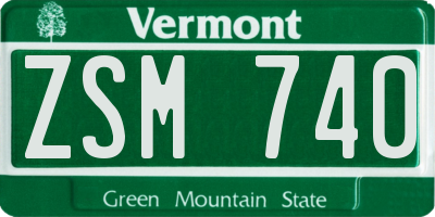 VT license plate ZSM740