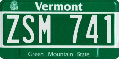VT license plate ZSM741