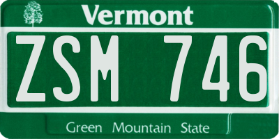 VT license plate ZSM746
