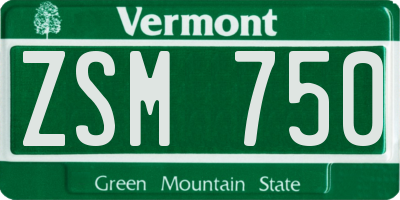 VT license plate ZSM750