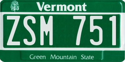 VT license plate ZSM751