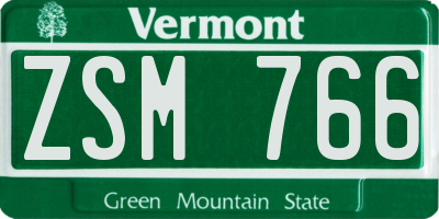 VT license plate ZSM766