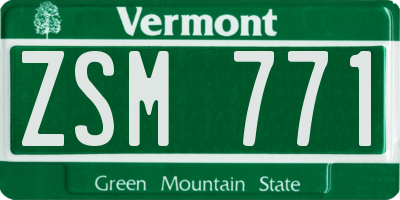 VT license plate ZSM771