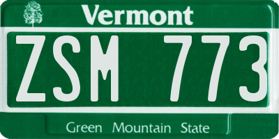 VT license plate ZSM773