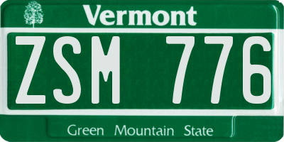 VT license plate ZSM776