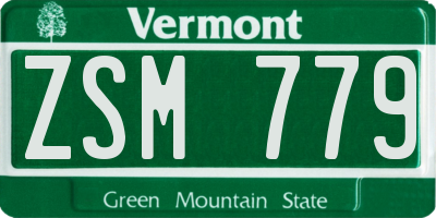 VT license plate ZSM779