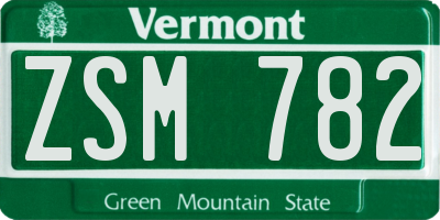 VT license plate ZSM782