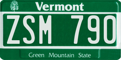 VT license plate ZSM790