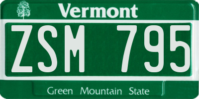 VT license plate ZSM795