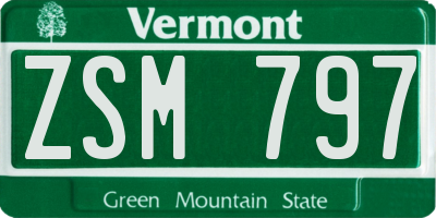 VT license plate ZSM797