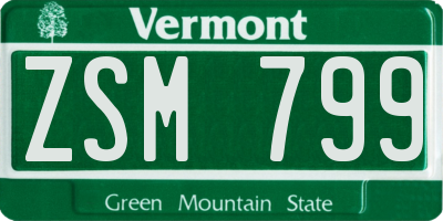 VT license plate ZSM799