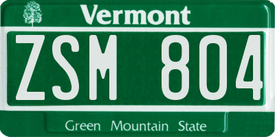 VT license plate ZSM804