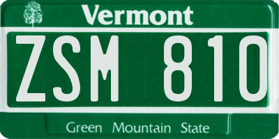 VT license plate ZSM810