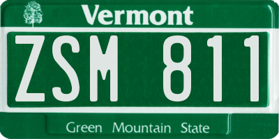 VT license plate ZSM811