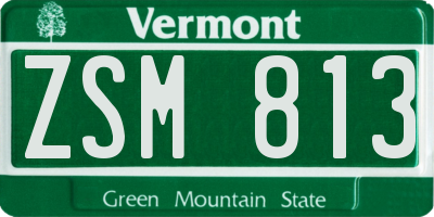 VT license plate ZSM813
