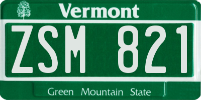 VT license plate ZSM821