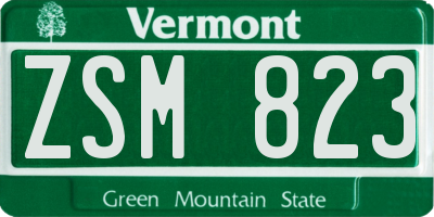 VT license plate ZSM823