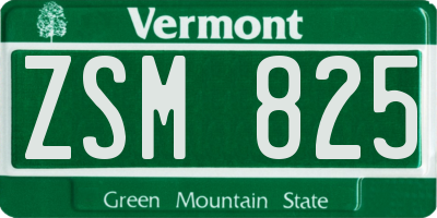 VT license plate ZSM825