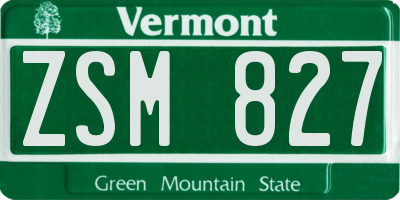 VT license plate ZSM827