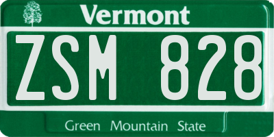 VT license plate ZSM828