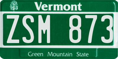VT license plate ZSM873