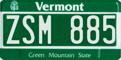VT license plate ZSM885