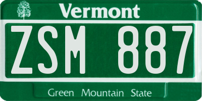 VT license plate ZSM887