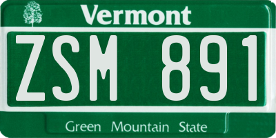 VT license plate ZSM891