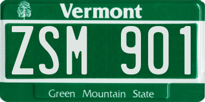 VT license plate ZSM901