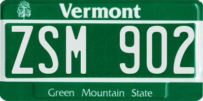 VT license plate ZSM902