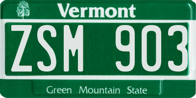 VT license plate ZSM903