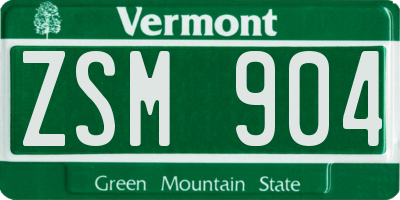 VT license plate ZSM904