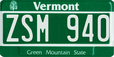 VT license plate ZSM940