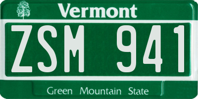VT license plate ZSM941