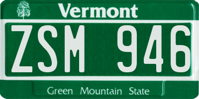 VT license plate ZSM946
