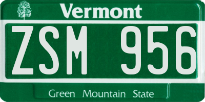VT license plate ZSM956