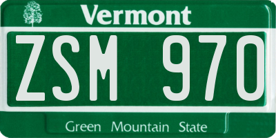 VT license plate ZSM970