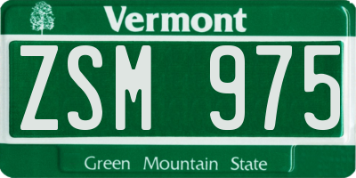 VT license plate ZSM975