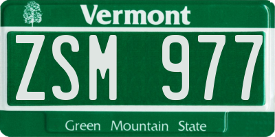 VT license plate ZSM977