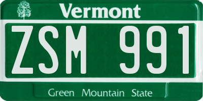 VT license plate ZSM991