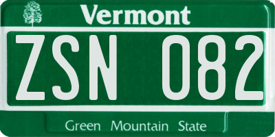 VT license plate ZSN082