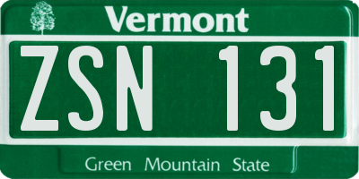 VT license plate ZSN131