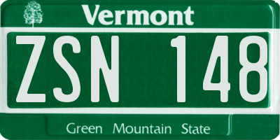 VT license plate ZSN148