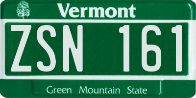 VT license plate ZSN161