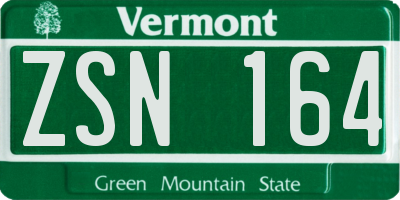 VT license plate ZSN164