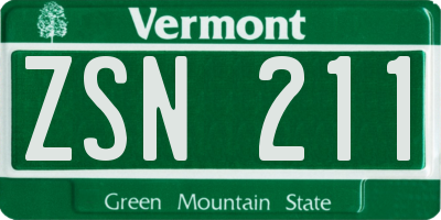 VT license plate ZSN211
