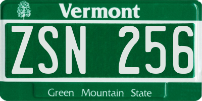 VT license plate ZSN256